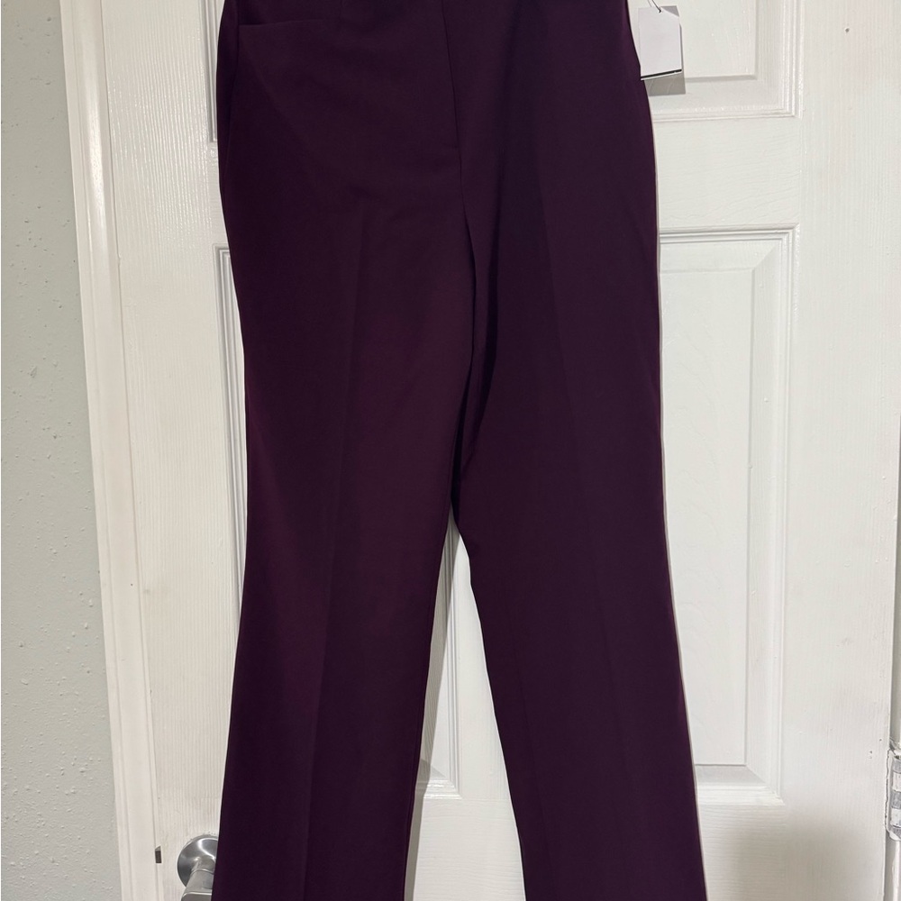 Calvin Klein Women's Burgundy Flared Pants - Picture 5 of 5